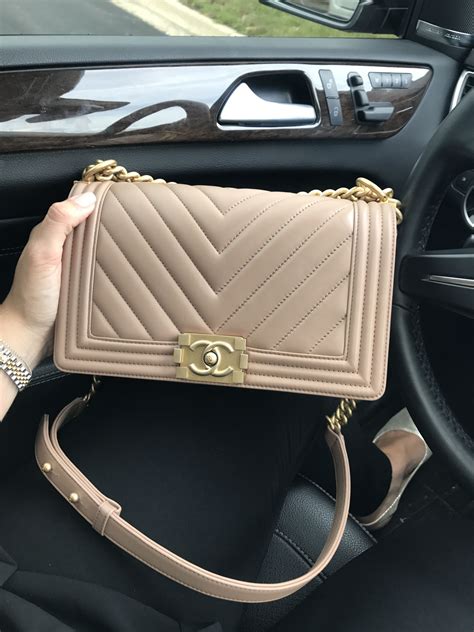 chanel beige boy bag gold hardware|chanel boy bag inside.